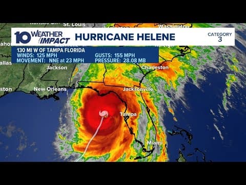 Tracking Hurricane Helene: Helene's winds batter Florida as Category 3 storm races toward the coast