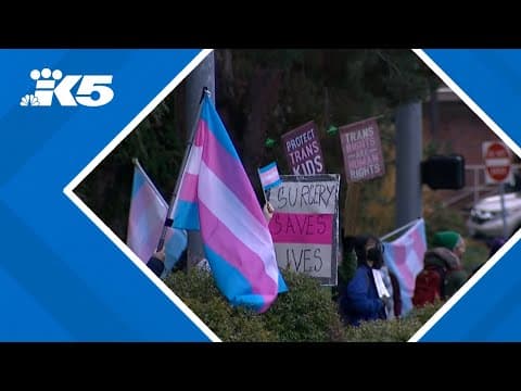 Hundreds protest suspension of gender-affirming surgeries at Seattle Children's Hospital
