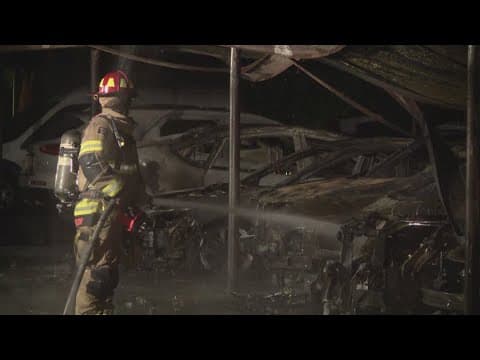 'It was very scary' | Around 30 cars damaged in fire at Galleria-area apartment complex, HFD says