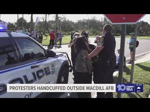 Veterans lead anti-Israel protest outside MacDill Air Force Base