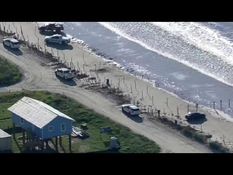 Raw aerials: Bermuda Beach drowning near FM 3005 at Pabst Road in Galveston