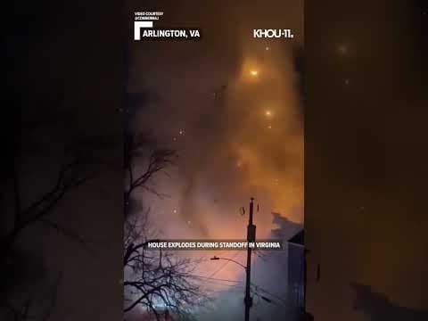 Video: House explodes when suspect inside fires a flare gun during standoff #shorts #short