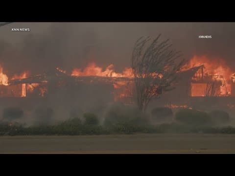 Homes engulfed in flames as the Mountain Fire in Ventura County burns through thousands of acres