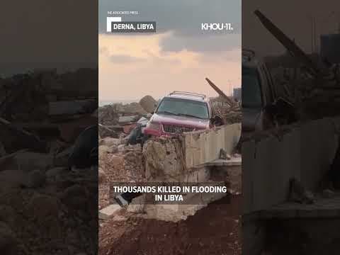 Thousands believed dead in Libya flooding #shorts