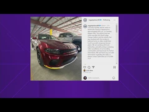 Baseball legend Reggie Jackson says his car was stolen in downtown Houston