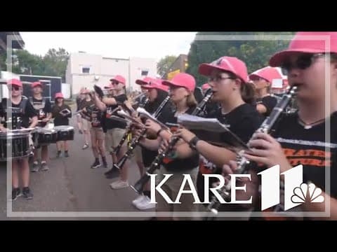 Osseo H.S. Marching Band stops by the KARE 11 Barn