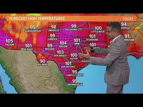DFW weather: Latest heat forecast and next chance of rain