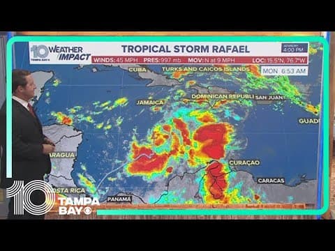 Tracking the Tropics: Tropical Storm Rafael forms in the Caribbean