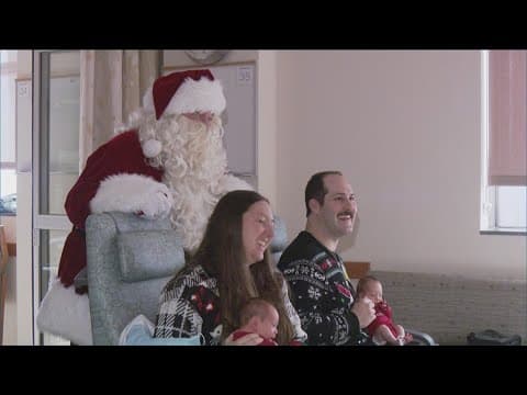 Babies, families surprised by Santa Claus at Sharp Mary Birch Hospital