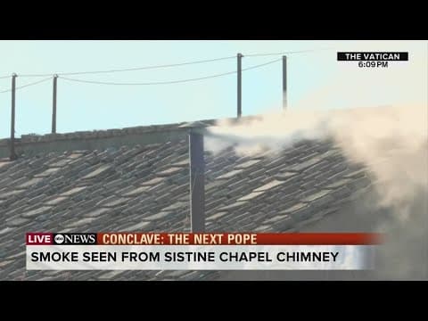 White smoke emerges from Sistine Chapel, indicating new pope chosen