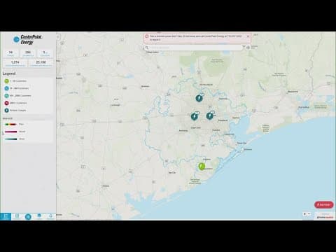 CenterPoint's new power outage tracker map is live online