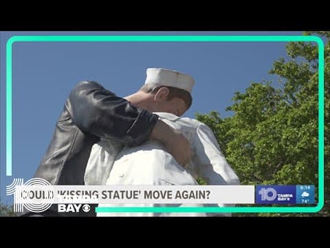 Could Sarasota's iconic kissing statue be moved again?