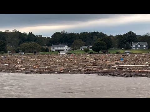 VIDEO: Debris seen in floodwater in Virginia
