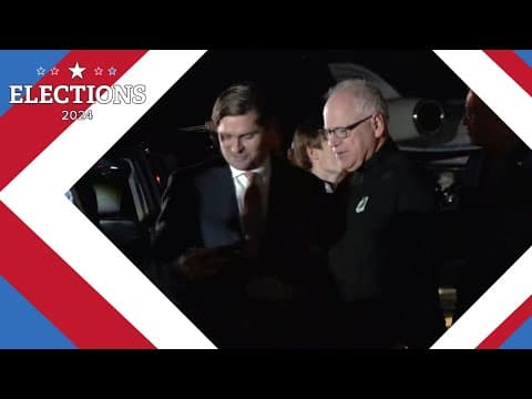Vice Presidential candidate Tim Walz arrives in Seattle