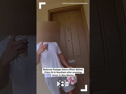 Bodycam footage shows officer deliver Chick-fil-A DoorDash after arresting driver in New Mexico