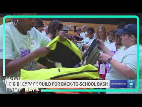 Volunteers hold 'backpack build' for Tampa Bay students ahead of school year