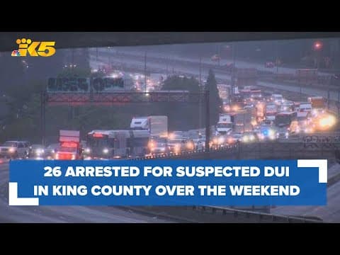 26 people arrested for suspected DUIs over Labor Day weekend in King County