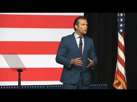 Pete Hegseth speaks to U.S. military generals and admirals in Virginia