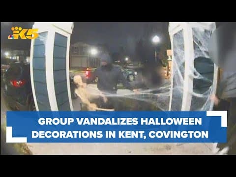 Group vandalizes Halloween decorations in Kent, Covington