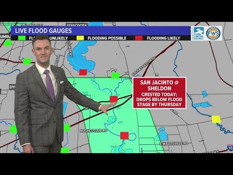 Crest updates for San Jacinto River and Trinity River at 10 p.m. on May 4