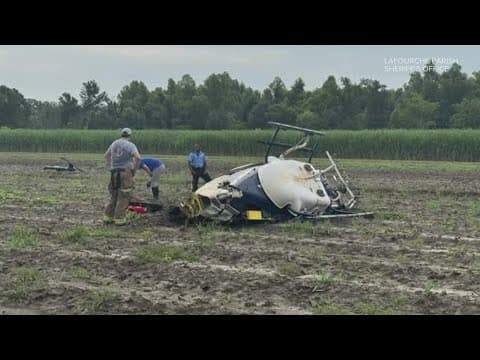 One dead after helicopter crashes in Lafourche Parish, authorities say