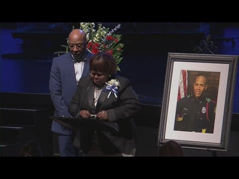 'God made him ... He told me to love him' | Mother of late Dallas police officer speaks at funeral