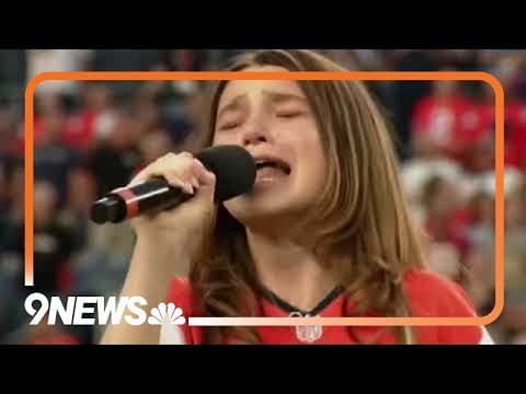 Sydney D'Angelo sings national anthem before Denver Broncos’ preseason game vs. Cardinals 