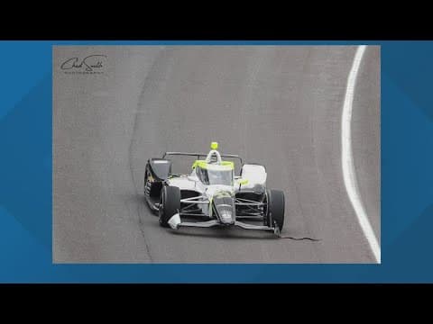 Snake makes its way on the track during Indy 500's Fast Friday