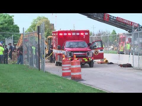 Construction worker rescued from ditch after partial ground collapse on Ohio State campus