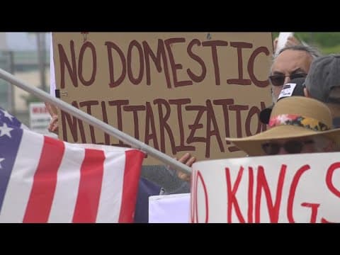 Rally outside Camp Pendleton against deploying active duty military to Los Angeles