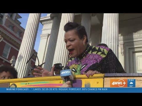 Mayor LaToya Cantrell enjoys Mardi Gras Day
