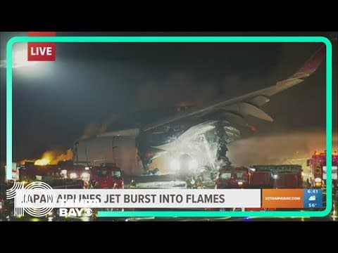 Japan Airlines jet bursts into flames after collision