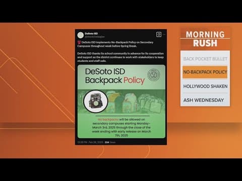 DeSoto ISD tells students to leave their backpacks at home