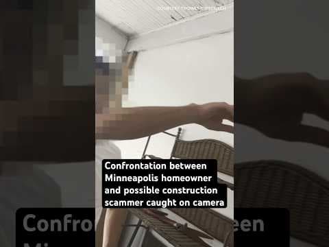 Minneapolis homeowner records confrontation with possible roof construction scammer #kare11 #shorts