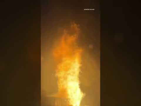 Trailer carrying propane tanks catches on fire on I-5 in Portland