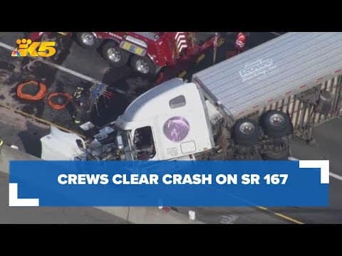 SR 167 clear after semi-truck crashes in Algona
