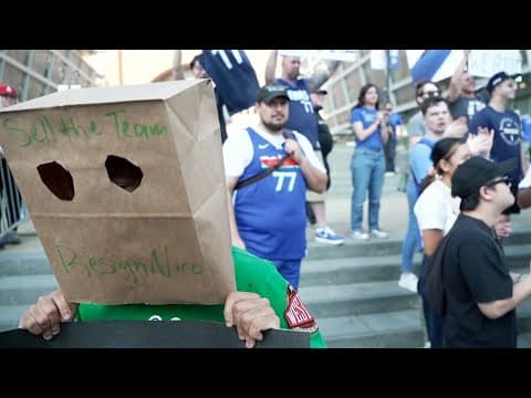 'It's tough.' Dallas Mavericks fans protest outside the AAC ahead of the Houston Rockets game