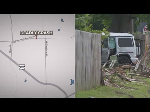 HCSO: Woman dies after rollover crash in Cypress sends car into backyard