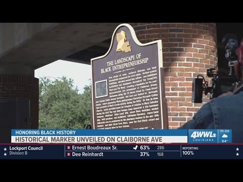 Historical marker unveiled on Claiborne Ave in New Orleans