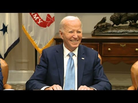 'You guys work too hard' | Joe Biden responds to reporters asking questions at the end of briefing