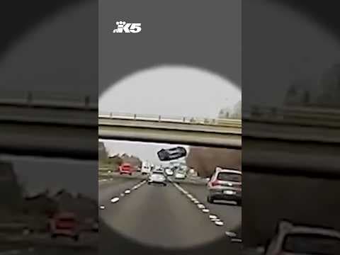 Car flies off of I-5 overpass