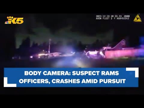 Body camera video shows man ram officers, crash into fence amid police pursuit
