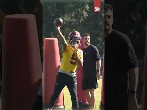 Jayden Daniels performs at Commanders camp