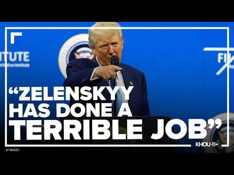 President Trump repeated his criticism of Ukrainian President Zelenskyy, blaming him for the war