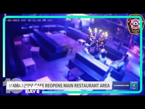 Video shows moment Mamajuana Cafe tiki hut caught fire