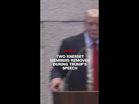 Knesset members removed during President Trump's speech