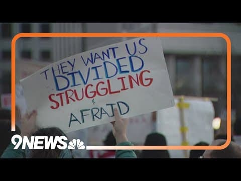 Demonstrators protest President Trump's policies at Colorado Capitol