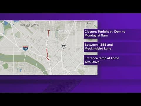 Two lanes of Dallas North Tollway to close for construction this weekend
