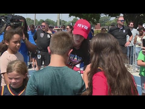 Caitlin Clark stops by Indiana State Fair for opening of new basketball court
