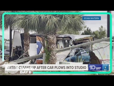 Pasco County business cleans up after car plows into studio
